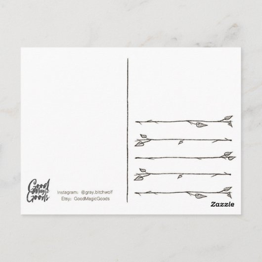 Aquareller Spitz Postkarte (Rückseite)