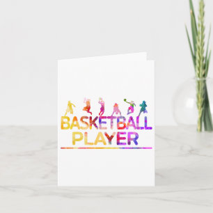 Aquareller Sport Basketball Spieler Karte