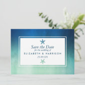 Aquareller Starfish Beach Save the Date (Stehend Vorderseite)