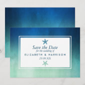 Aquareller Starfish Beach Save the Date (Vorne/Hinten)