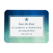 Aquareller Starfish Beach Save the Date