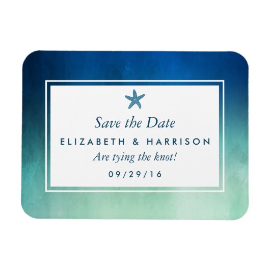 Aquareller Starfish Beach Save the Date Magnet (Horizontal)