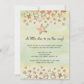 Aquareller Stern auf dem Weg Babydusche Einladung (Vorderseite)