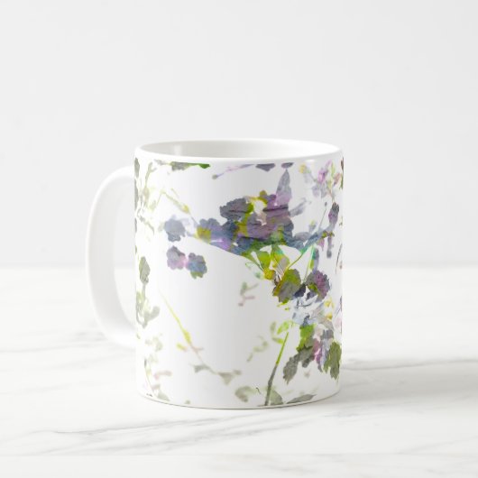 Aquareller Stil romantische Blume Blumendesign Kaffeetasse (Vorderseite Links)