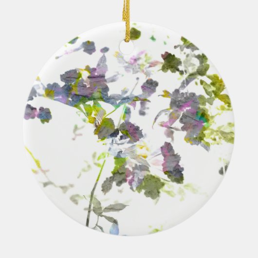 Aquareller Stil romantische Blume Blumendesign Keramik Ornament (Hinten)
