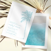 Aquareller Strand am Strand Palm Tree Hochzeit Einladung