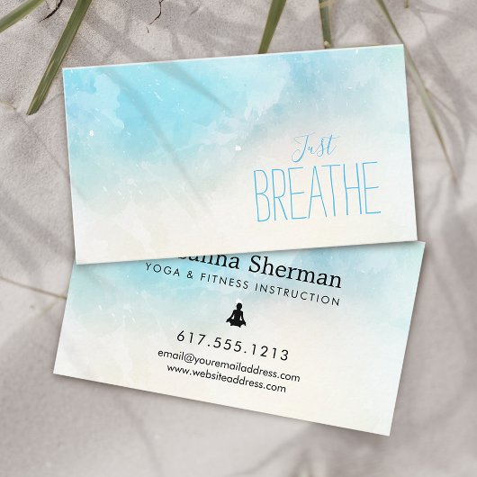 Aquareller Strand Atmen Sie Yoga und Wellness Visitenkarte