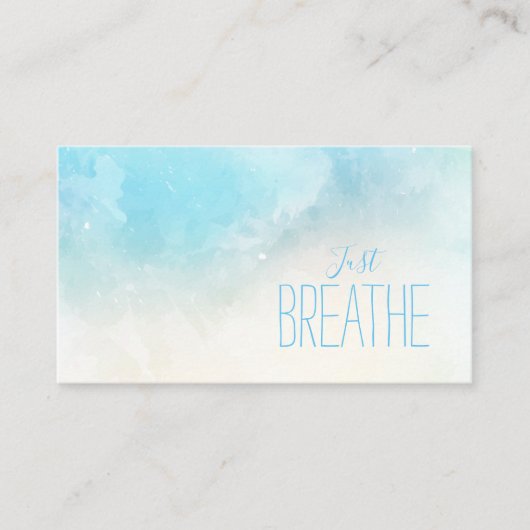 Aquareller Strand Atmen Sie Yoga und Wellness Visitenkarte (Vorderseite)