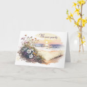 Aquareller Strand für Beileid Karte (Gelbe Blume)