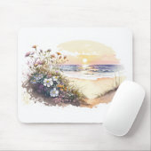 Aquareller Strand mit Blume Mousepad (Mit Mouse)