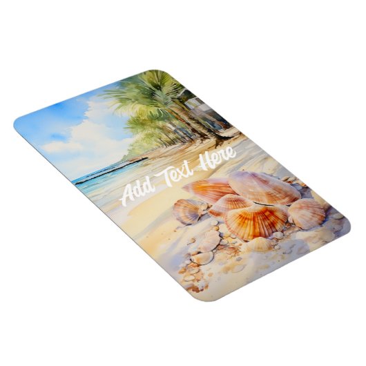Aquareller Strand mit Seashells Magnet (Rechte Seite)