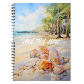 Aquareller Strand mit Seashells Notebook Notizblock (Vorderseite)