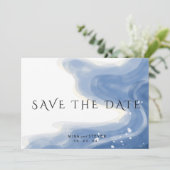 Aquareller Strand mit Wellen horizontale Hochzeit Save The Date (Stehend Vorderseite)