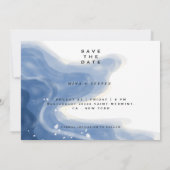 Aquareller Strand mit Wellen horizontale Hochzeit Save The Date (Rückseite)