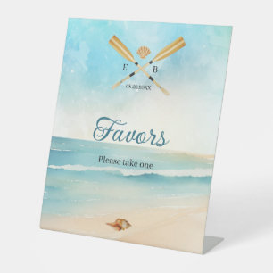 Aquareller Strand Oars Gastgeschenke Hochzeiten Sockelschild