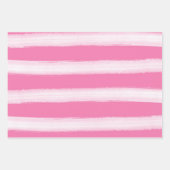 Aquareller Strand Rosa Korallen Streifen Geschenkpapier Set (Vorderseite)