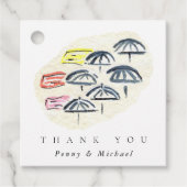 Aquareller Strand Vielen Dank Geschenkanhänger (Vorderseite)