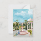 Aquareller-Traumvogel aus Blumengarten Mitteilungskarte (Rückseite)