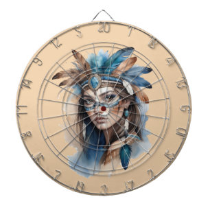 Aquareller Tribal Beauty: Geist der Bohemischen Ku Dartscheibe