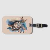 Aquareller Tribal Beauty: Geist der Bohemischen Ku Gepäckanhänger (Vorderseite (Horizontal))