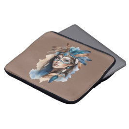 Aquareller Tribal Beauty: Geist der Bohemischen Ku Laptopschutzhülle