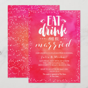 Aquareller trinken und Verheiratete Dusche für Paa Einladung