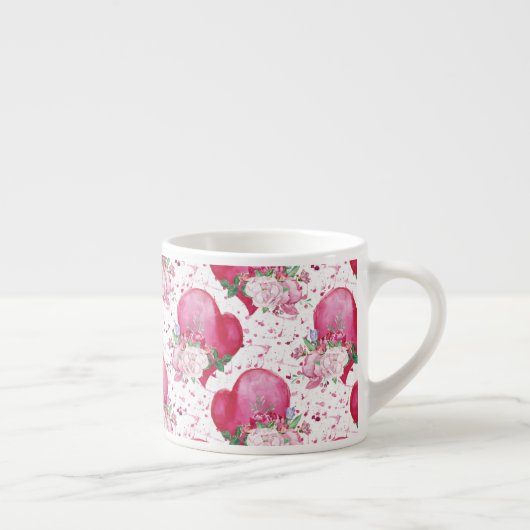 Aquareller, Wasserfarbenherz Espressotasse (Rechts)