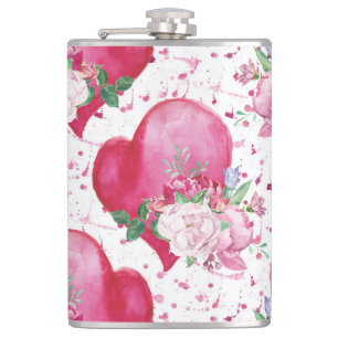 Aquareller, Wasserfarbenherz Flachmann