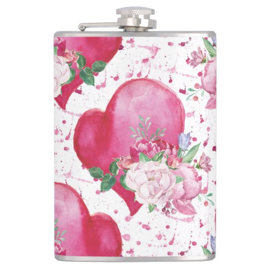 Aquareller, Wasserfarbenherz Flachmann (Vorderseite)