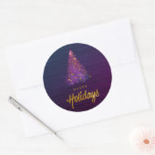 Aquareller Weihnachtsbaum für Feiertage Runder Aufkleber (Umschlag)