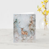 Aquareller Weihnachtskarte - Elegant Karte (Gelbe Blume)