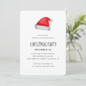 Aquareller Weihnachtsmann. Weihnachts-Party Einladung (Stehend Vorderseite)