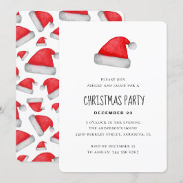 Aquareller Weihnachtsmann. Weihnachts-Party Einladung