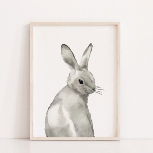 Aquareller Winter Bunny Gender Neutral Zimmer Deko