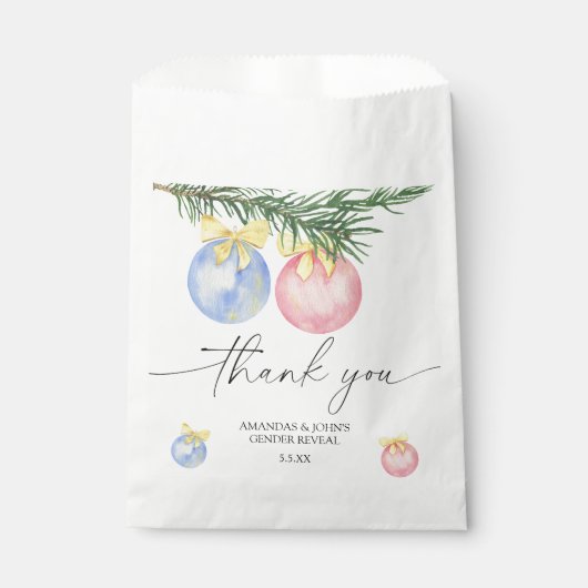 Aquareller Winter Danke Gender-Enthüllung Geschenktütchen (Vorderseite)