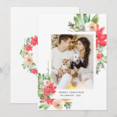 Aquareller Winter florale fröhliche Weihnachten Fo (Vorne/Hinten)