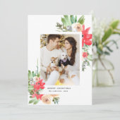 Aquareller Winter florale fröhliche Weihnachten Fo (Stehend Vorderseite)