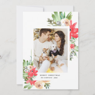 Aquareller Winter florale fröhliche Weihnachten Fo