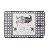 Aquareller Winter Gnome am Buffalo Karo Weihnachte Badematte (Vorderseite)