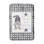 Aquareller Winter Gnome am Buffalo Karo Weihnachte Badematte (Vorderseite Vertikal)