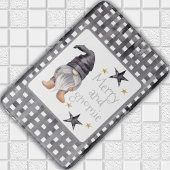 Aquareller Winter Gnome am Buffalo Karo Weihnachte Badematte