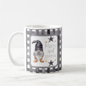 Aquareller Winter Gnome am Buffalo Karo Weihnachte Kaffeetasse (Links)