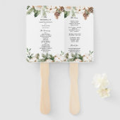 Aquareller Winter Grüne Pine Tree & Weiße Blume Fächer (Vorne und Hinten)