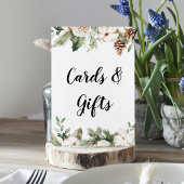 Aquareller Winter Grüne Pine Tree & Weiße Blume Poster