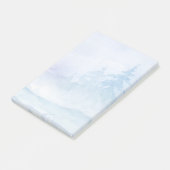 Aquareller Winter Grüne Pinienbäume Post-it Klebezettel (angewinkelt)