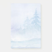 Aquareller Winter Grüne Pinienbäume Post-it Klebezettel (Vorderseite)