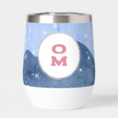 Aquareller Winter Landschaft Monogram Snowy (Rückseite)