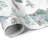 Aquareller Winter Schneeerlebnis Naturschaum Berge Geschenkpapier (Rolleneckpunkt)