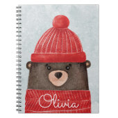 Aquareller Winterbär. Weihnachtswaldtier Notizblock (Vorderseite)