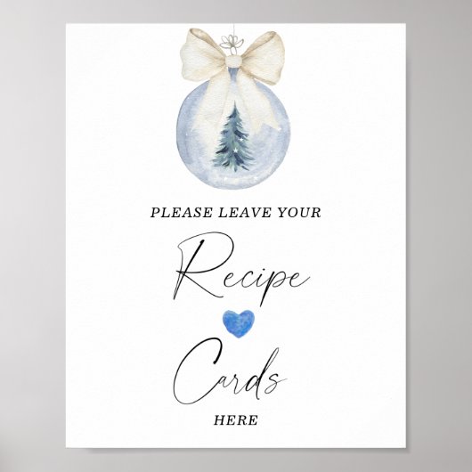 Aquareller Winterblase hier Ihre Rezeptkarte Poster (Vorne)